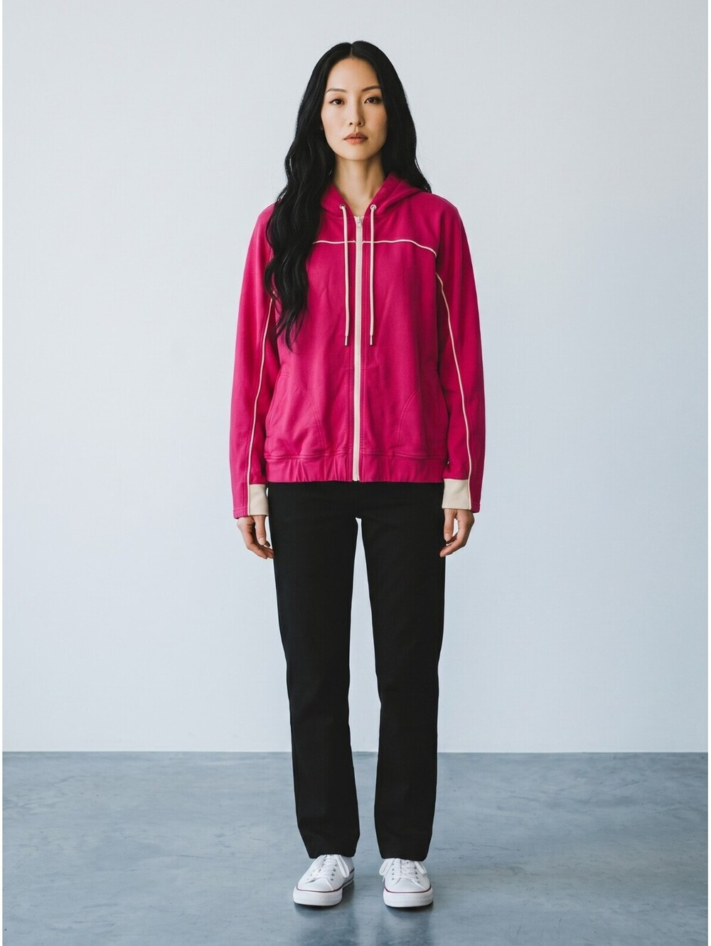 Calme Workout Hoodie Jacket-Medium-Hot Pink